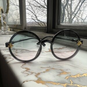 Girls Round Sunglasses with Bee Accent